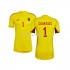 Camisola Bélgica Courtois 1 Guarda-redes Homem Equipamento Segundo Copa do Mundo 2022 Manga Curta